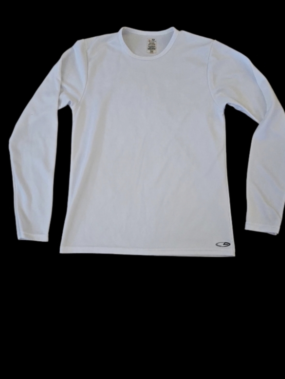 Champion White Long Sleeve Crewneck Tee. M
